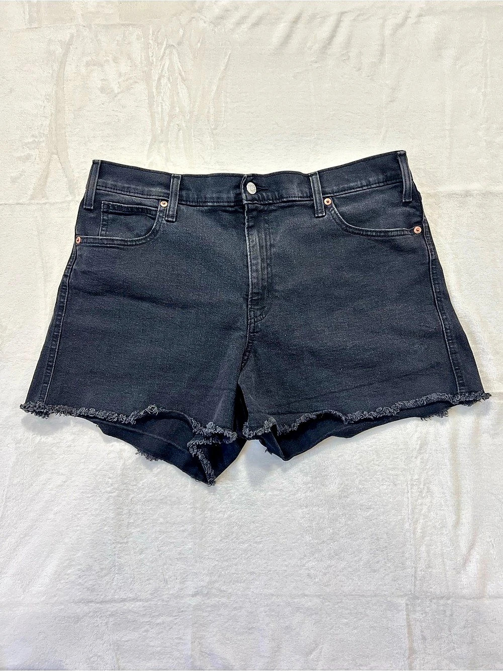 Signature by Levi Strauss & Co. High-Rise Shorts. Black High-Rise Denim Shorts